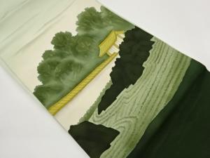 塩瀬手描き枯山水模様名古屋帯